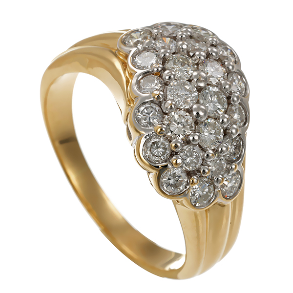 Brillantring, 14K, Gelbgold, 1,68ct