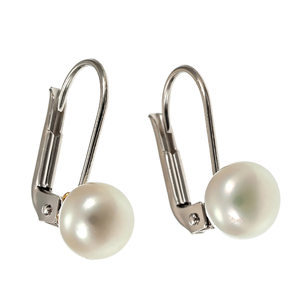 Ohrhänger, 18K, Weißgold, Perle