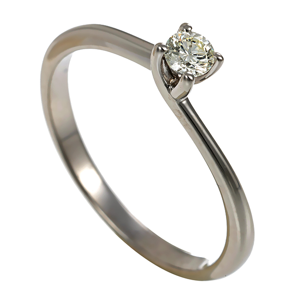 Brillantring, 14K, Weißgold, 0,17ct