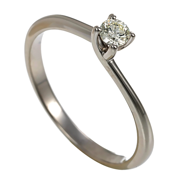 Brillantring, 14K, Weißgold, 0,17ct