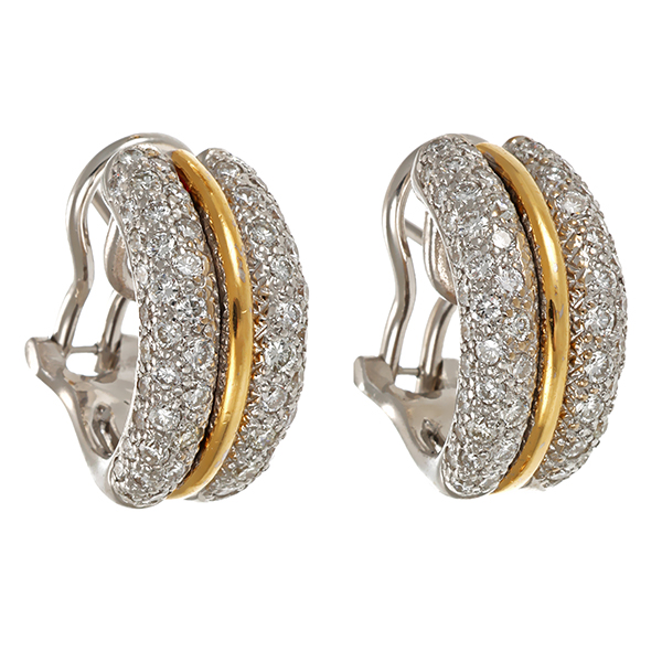 Clip-Stecker, 18K, Gelb-/Weißgold, Brillanten