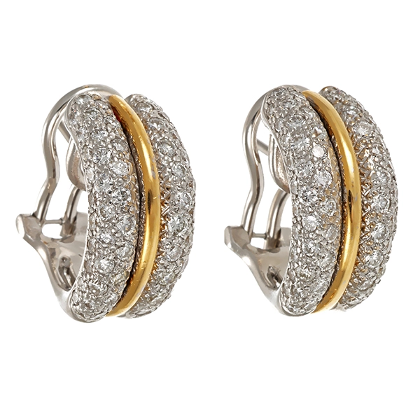 Clip-Stecker, 18K, Gelb-/Weißgold, Brillanten