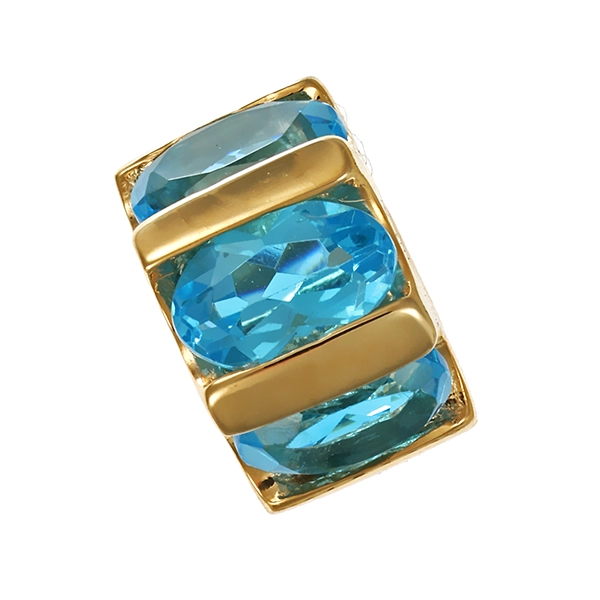Anhänger, 9K, Gelbgold, Topas blau