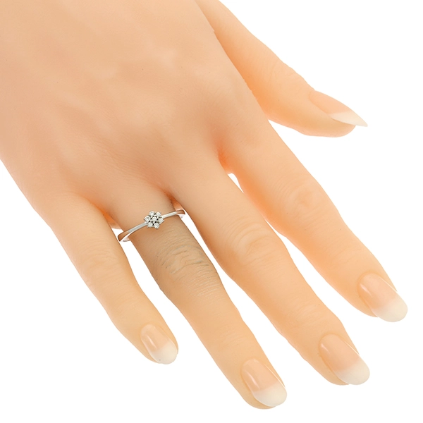 Ring, 14K, Weißgold, Zirkonia