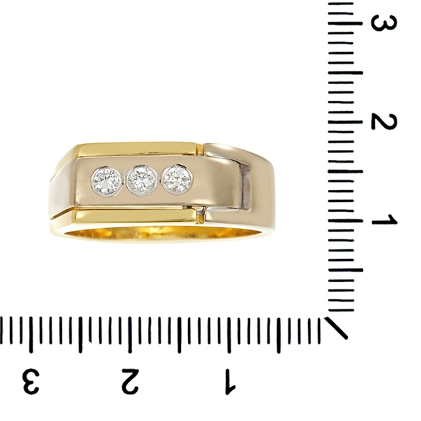 Damenring, 18K, Gelb-/Weißgold, Brillant