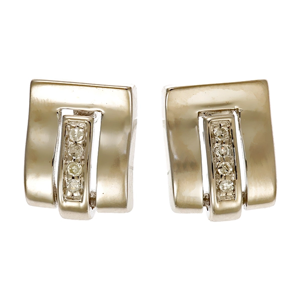 Ohrstecker, 14K, Weißgold, Diamanten