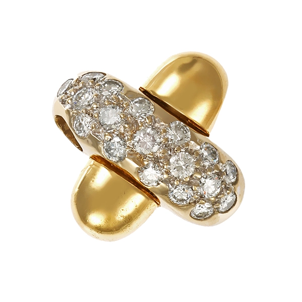 Anhänger, 18K, Gelb-/Weißgold, Brillanten