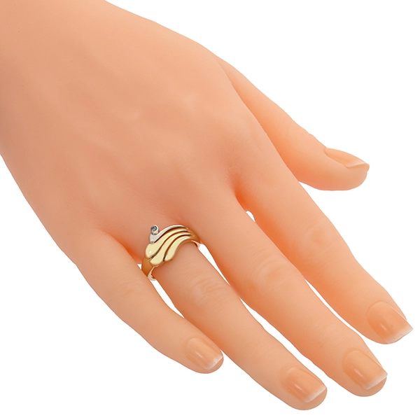 Diamantring, 14K, Gelb-/Weißgold, Brillant