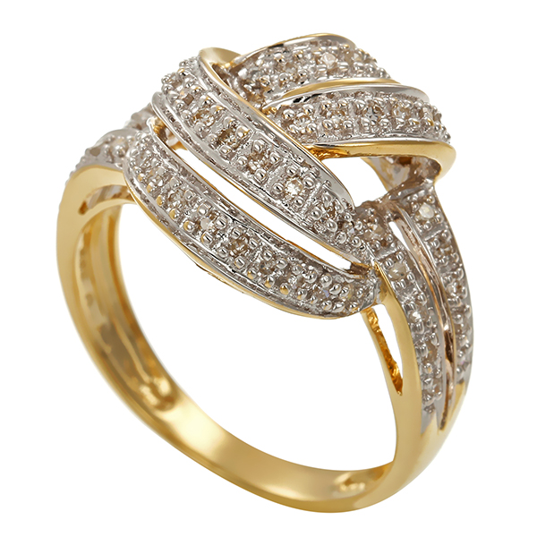 Diamantring, 14K, Weiß-/Gelbgold, Diamanten 0,22 ct