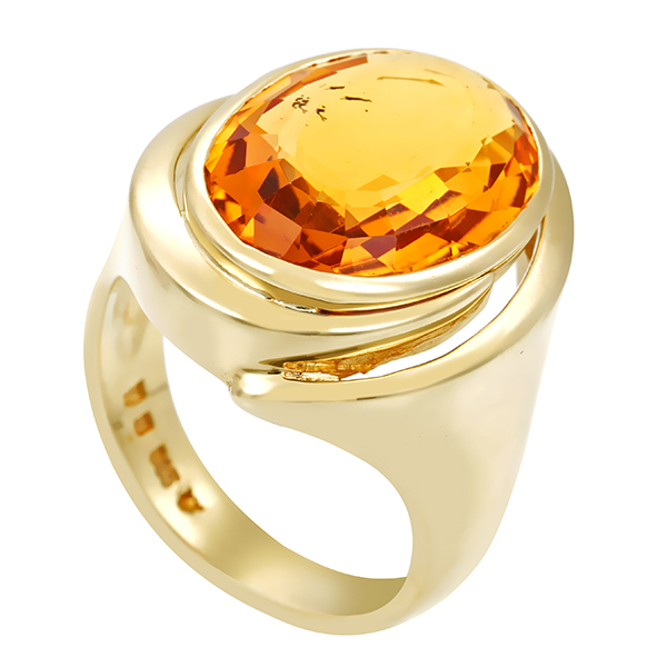 Ring, 14K, Gelbgold, Citrin