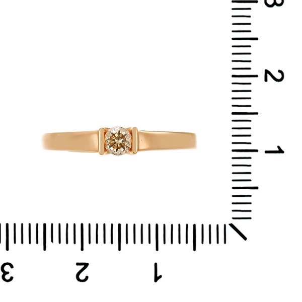 Diamantring, 14K, Rotgold, Brillant 0,18 ct
