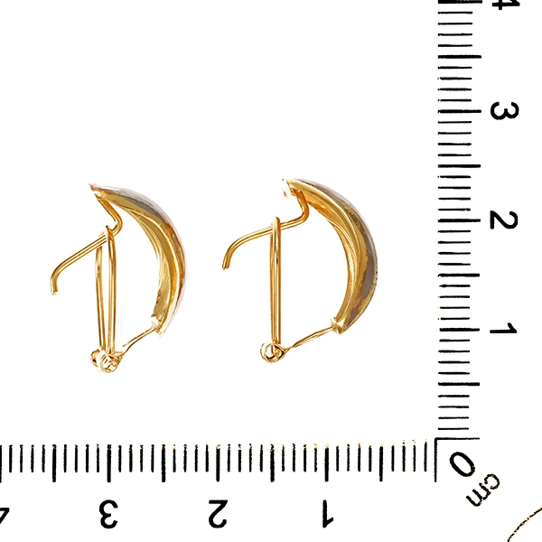Steckcreolen, 18K, Gelb-/Weißgold