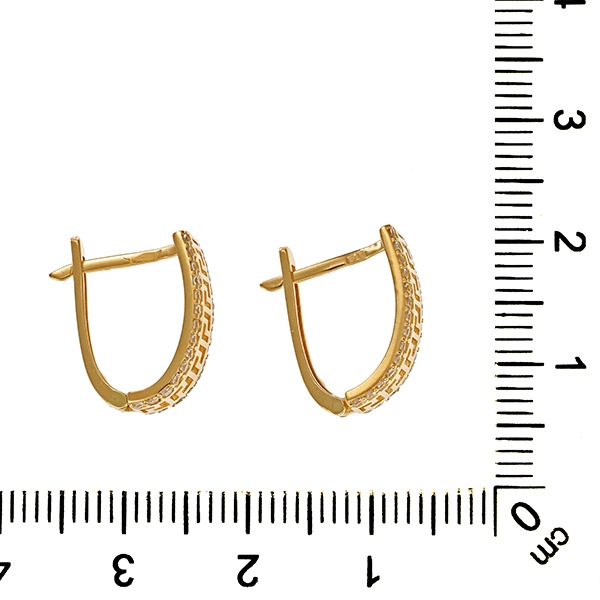 Ohrhänger, 14K, Gelbgold, Zirkonia