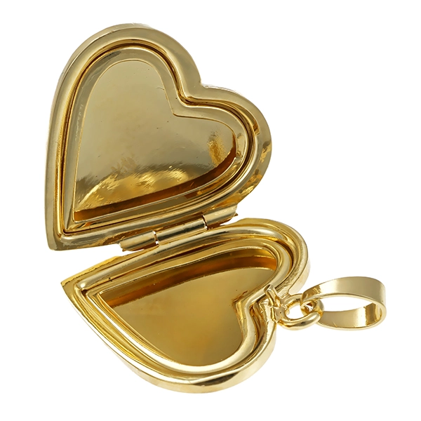 Anhänger, 14K, Gelbgold, Herz, Medaillon