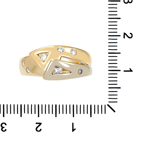 Diamantring, 14K, Gelb-/Weißgold, Brillant 0,23 ct