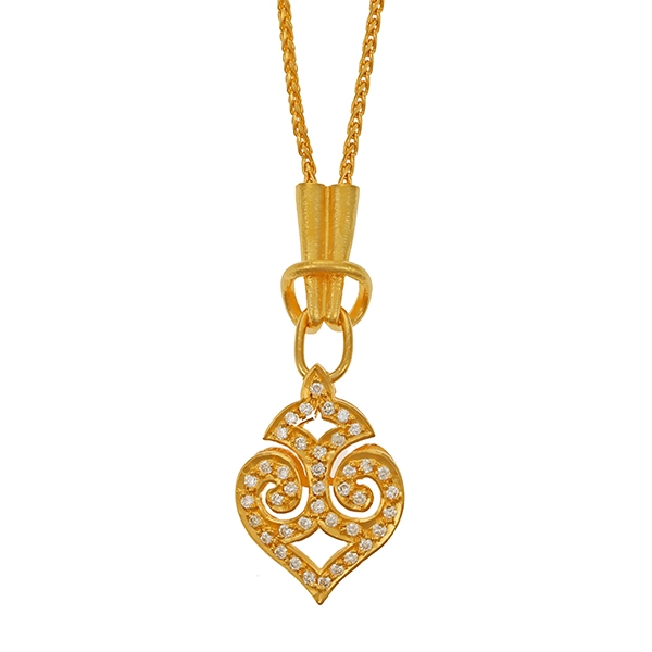 Collier, 18K, Gelbgold, Brillanten 0,40 ct