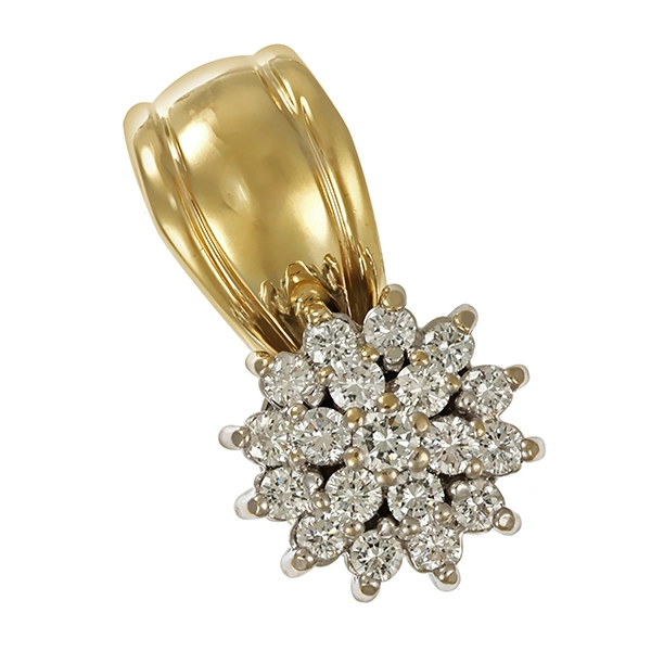 Anhänger, 14K, Gelb-/Weißgold, Brillanten