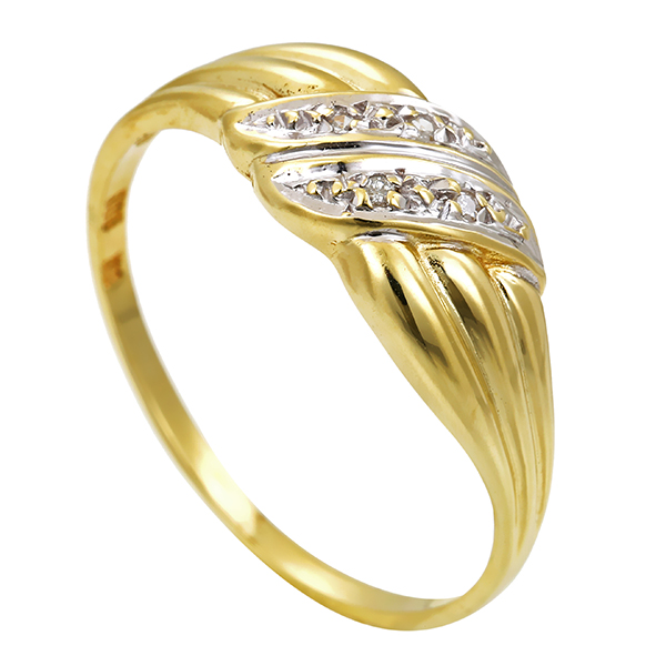 Diamantring, 14K, Gelb-/Weißgold, Diamanten