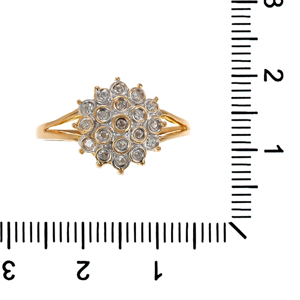 Diamantring, 14K, Gelb-/Weißgold, Diamanten