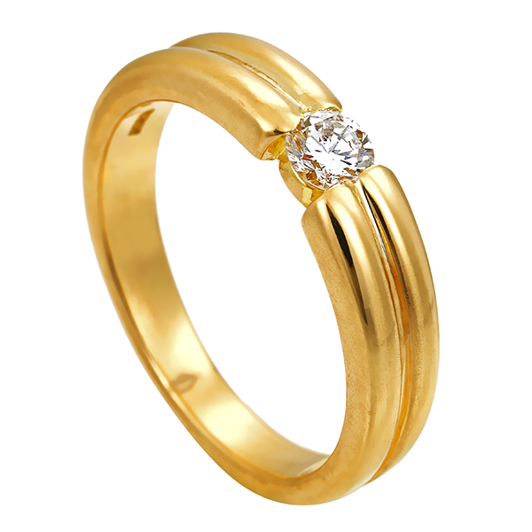 Diamantring, 18K, Gelbgold, Brillant 0,25 ct