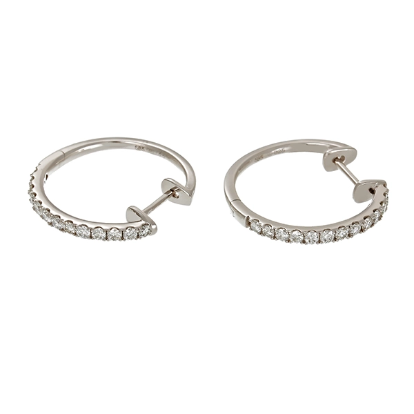 Creolen, 14K, Weißgold, Brillanten 0,50 ct