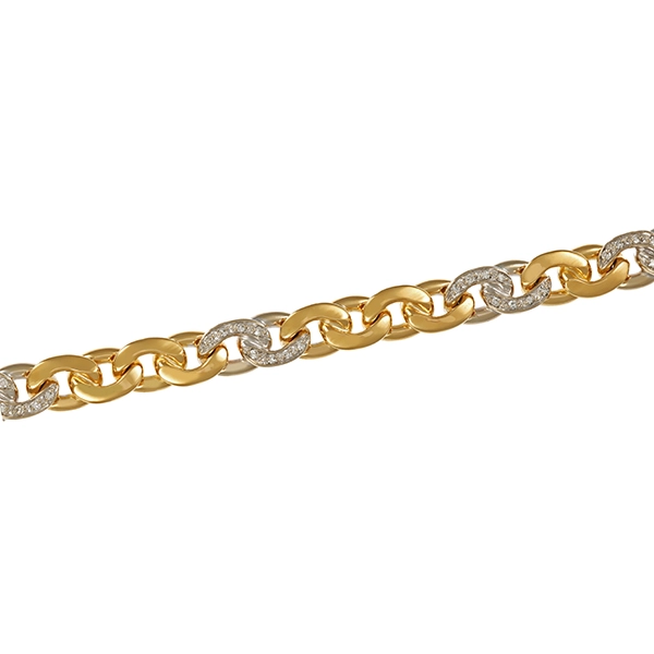Armband, 14K, Gelb-/Weißgold, Diamanten