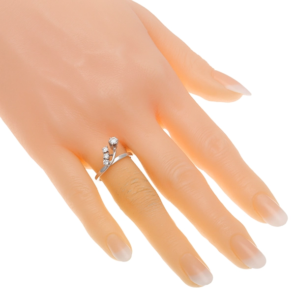 Ring, 14K, Weißgold, Brillanten