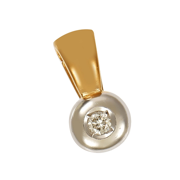 Anhänger, 14K, Gelb-/Weißgold, Brillant