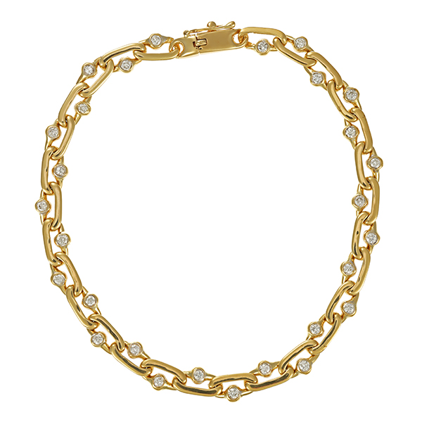 Armband, 14K, Gelbgold, Brillanten