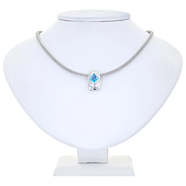 Collier, 18K, Weißgold, Kordel, Topas, Mont Blanc