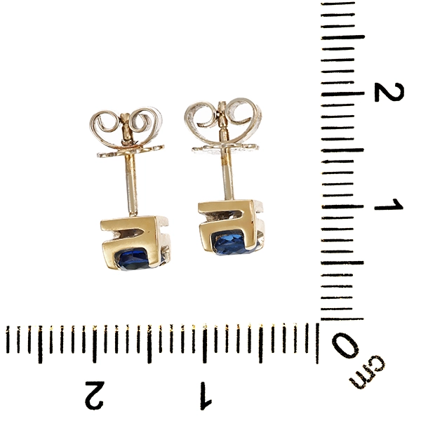 Ohrstecker, 14K, Weißgold, Saphir