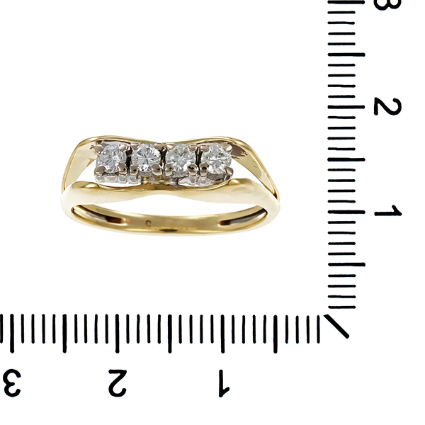 Diamantring, 14K, Gelbgold, Brillanten 0,36 ct