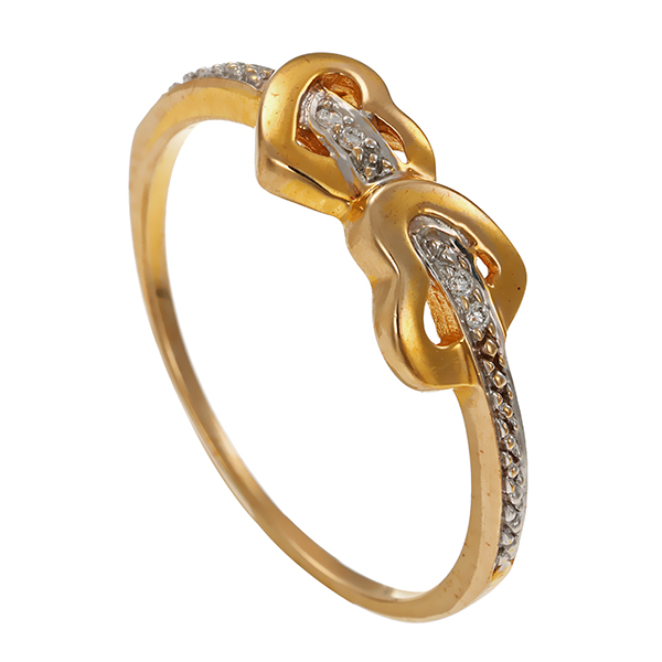 Diamantring, 8K, Gelb-/Weißgold, Brillant, Herz