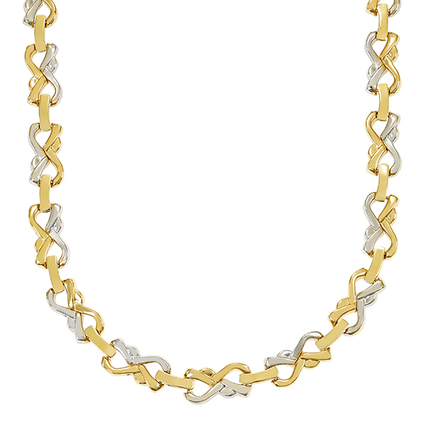 Goldkette, 18K, Gelb-/Weißgold
