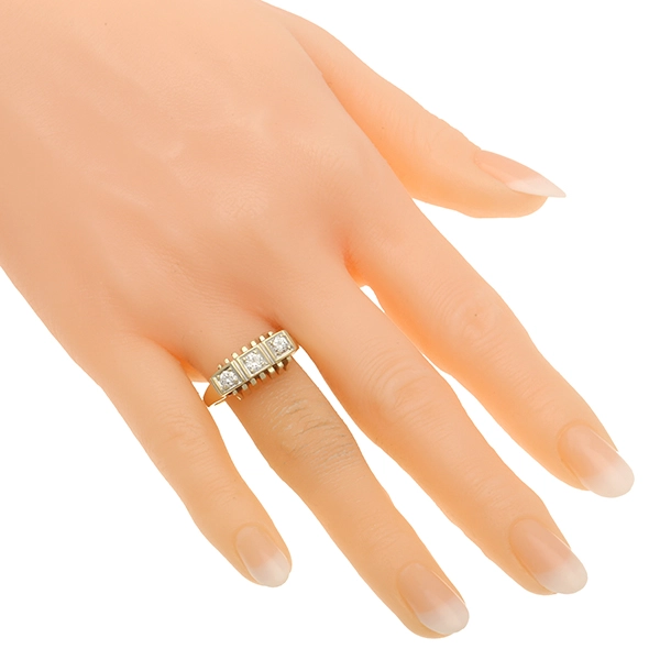 Diamantring, 14K, Gelb-/Weißgold, Brillanten 0,39 ct