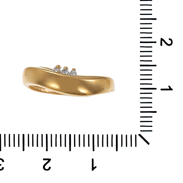 Ring, 14K, Gelbgold, Brillanten