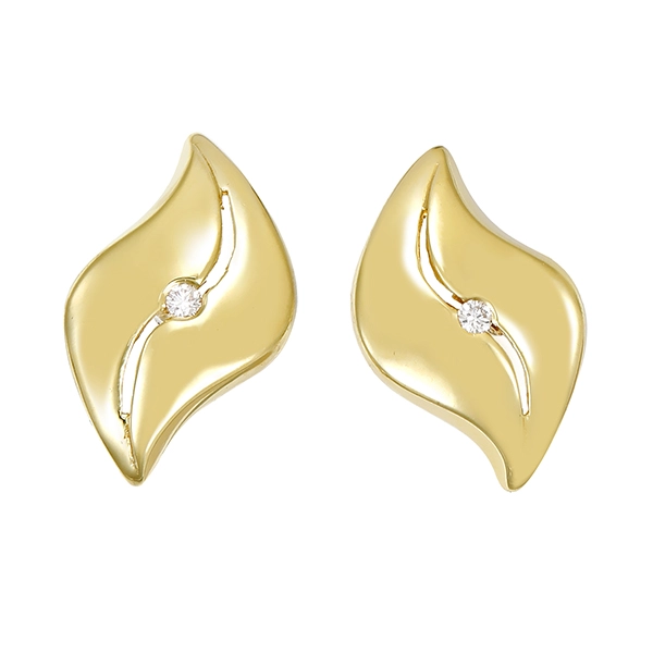 Ohrstecker, 14K, Gelbgold, Brillanten
