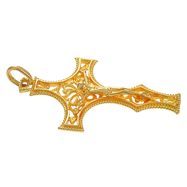 Anhänger, 18K, Gelbgold, Kruzifix