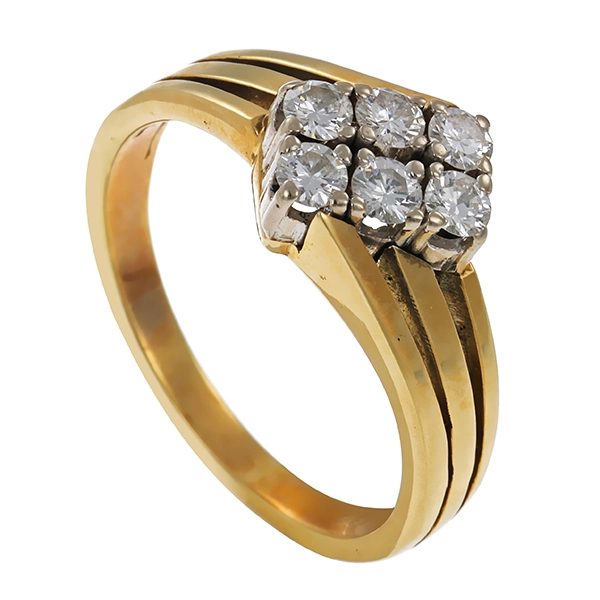 Diamantring, 14K, Gelb-/Weißgold, Brillanten 0,42 ct