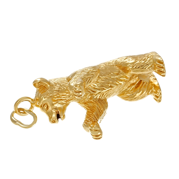 Anhänger, 18K, Gelbgold, Bär