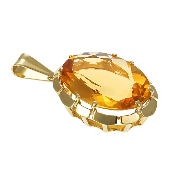 Anhänger, 14K, Gelbgold, Citrin