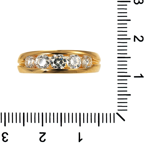 Brillantring, 18K, Gelbgold