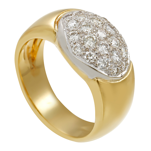 Diamantring, 18K, Gelb-/Weißgold, Brillanten 0,60 ct