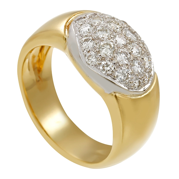 Diamantring, 18K, Gelb-/Weißgold, Brillanten 0,60 ct