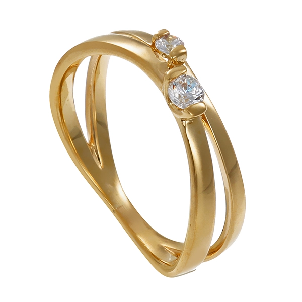 Ring, 9K, Gelbgold, Zirkonia, U53