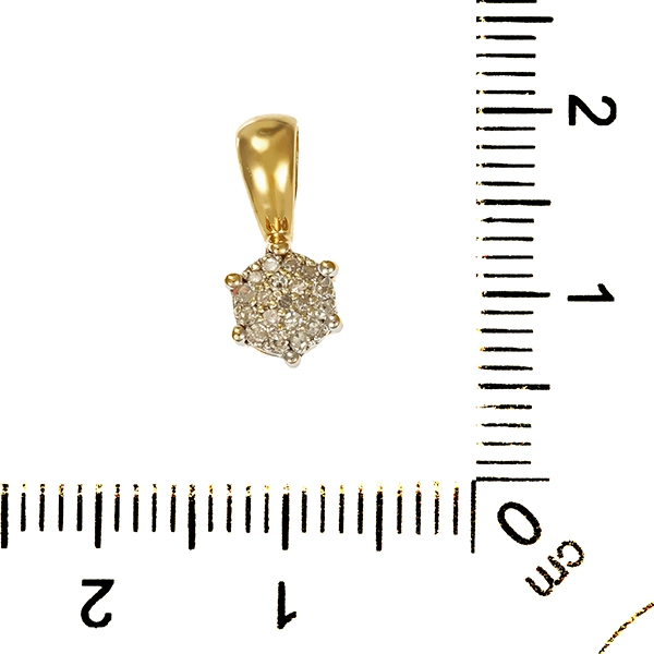 Anhänger, 14K, Gelbgold, Diamanten