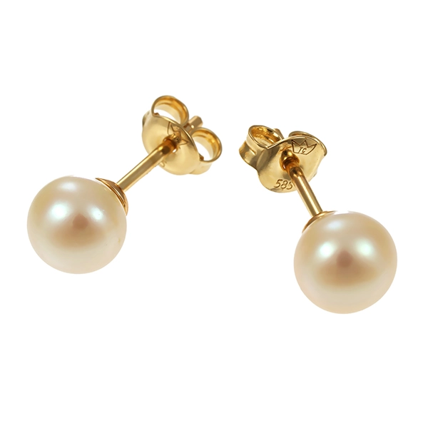 Ohrstecker, 14K, Gelbgold, Perlen