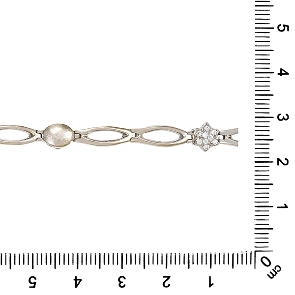 Armband, 18K, Weißgold, Zirkonia