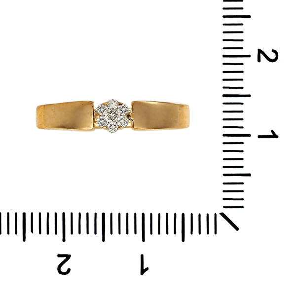 Brillantring, 9K, Gelbgold