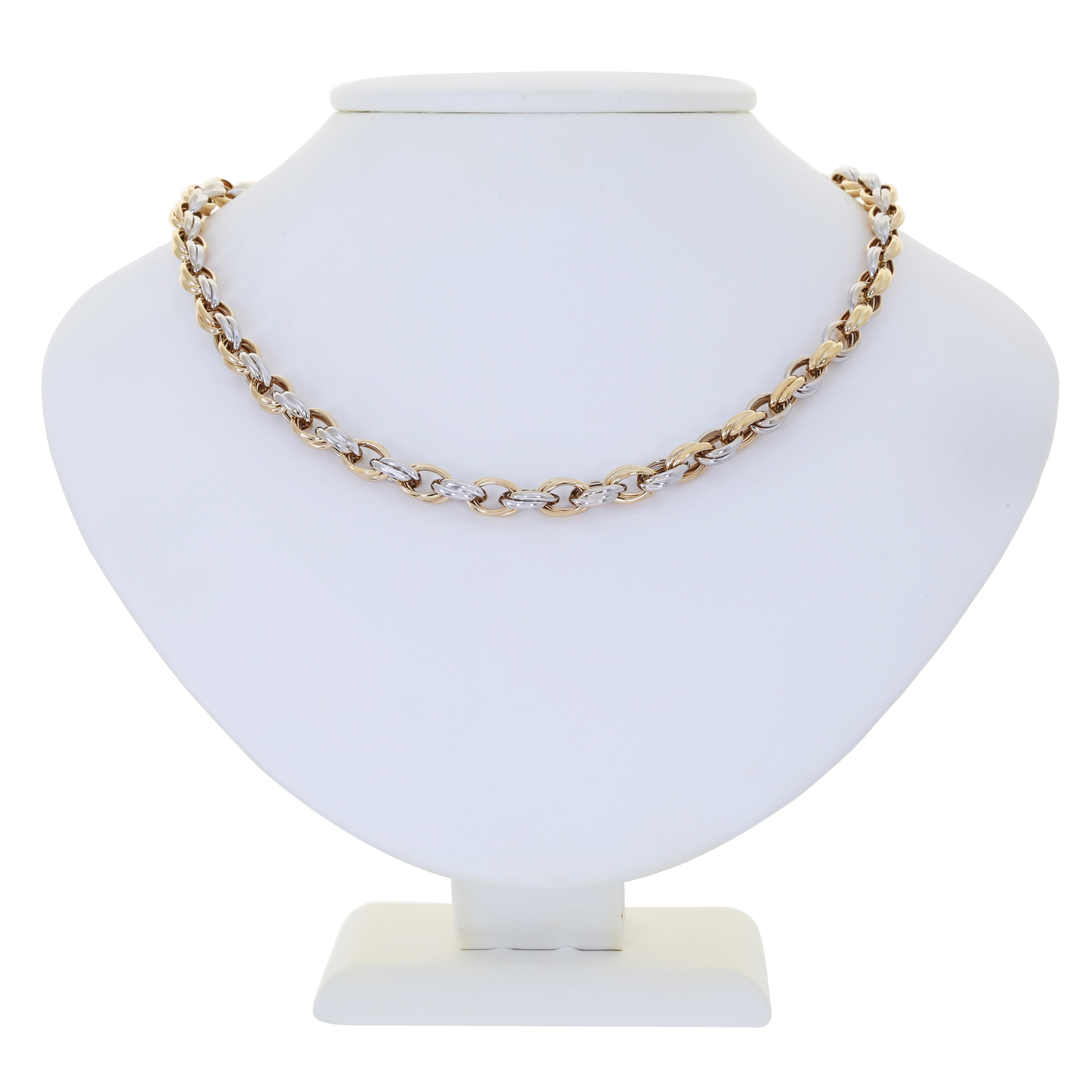 Goldkette, 14K, Gelb-/Weißgold